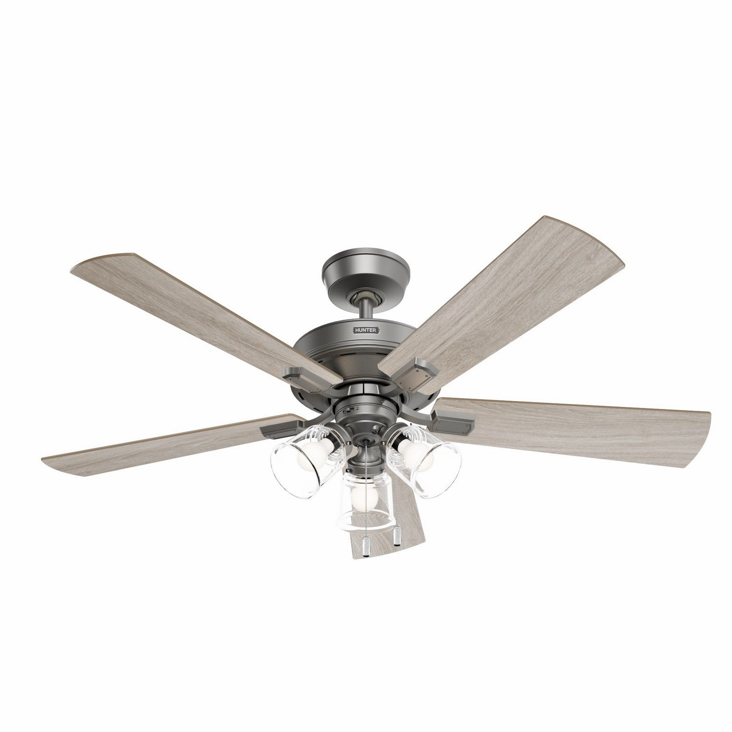 Hunter Fan Crestfield 52" Pull Chain Ceiling Fan with 21W LED Modern ceiling fan for home cooling