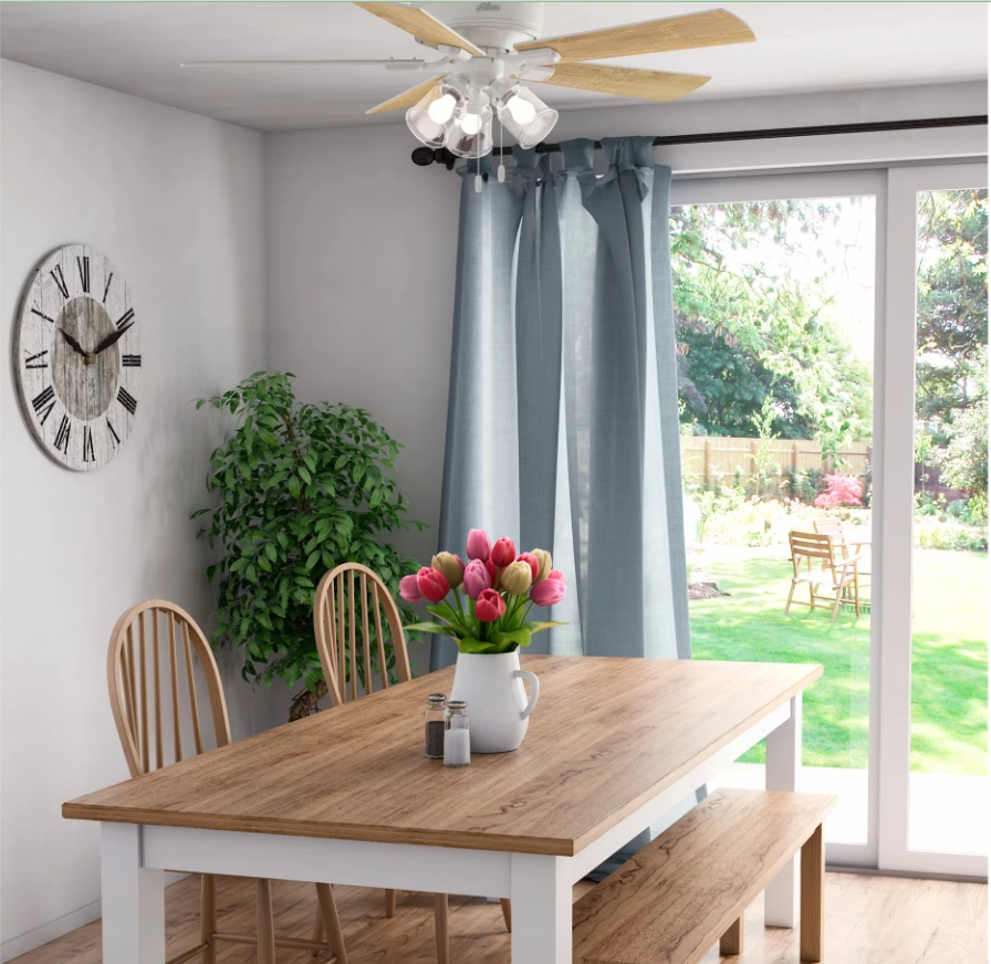 Hunter Fan Crestfield Flushmount Pull Chain Ceiling Fan with 27W LED