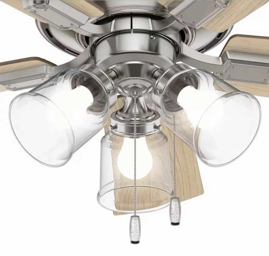 Hunter Fan Crestfield Flushmount Pull Chain Ceiling Fan with 27W LED