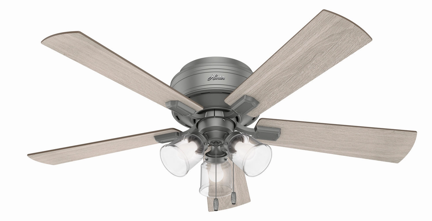 Hunter Fan Crestfield Flushmount Pull Chain Ceiling Fan with 27W LED