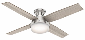Hunter Fan Dempsey 52" Flushmount Ceiling Fan with 18W LED and Remote low-profile ceiling fans with lights