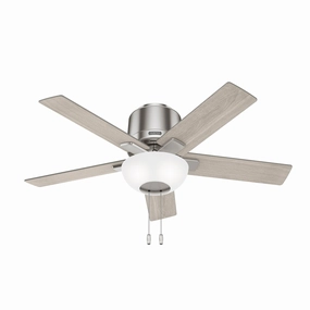 Hunter Fan Fitzgerald 44" Flushmount Pull Chain Ceiling Fan with 20W LED Energy-efficient ceiling fan with remote