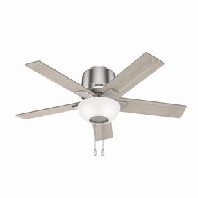 Hunter Fan Fitzgerald 44" Flushmount Pull Chain Ceiling Fan with 20W LED low-profile ceiling fans with lights