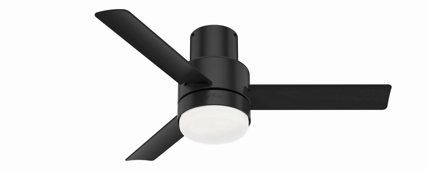 Hunter Fan Gilmour 44" Flushmount Ceiling Fan with 20W LED and Remote low-noise indoor fans for peaceful settings