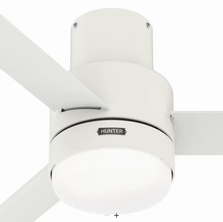 Hunter Fan Gilmour 52" Indoor/Outdoor Flushmount Ceiling Fan with 19W LED and Remote