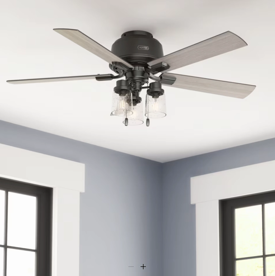 Hunter Fan Hartland Flushmount Pull Chain Ceiling Fan with 10W LED