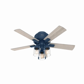 Hunter Fan Hartland Flushmount Pull Chain Ceiling Fan with 10W LED Modern ceiling fan for home cooling
