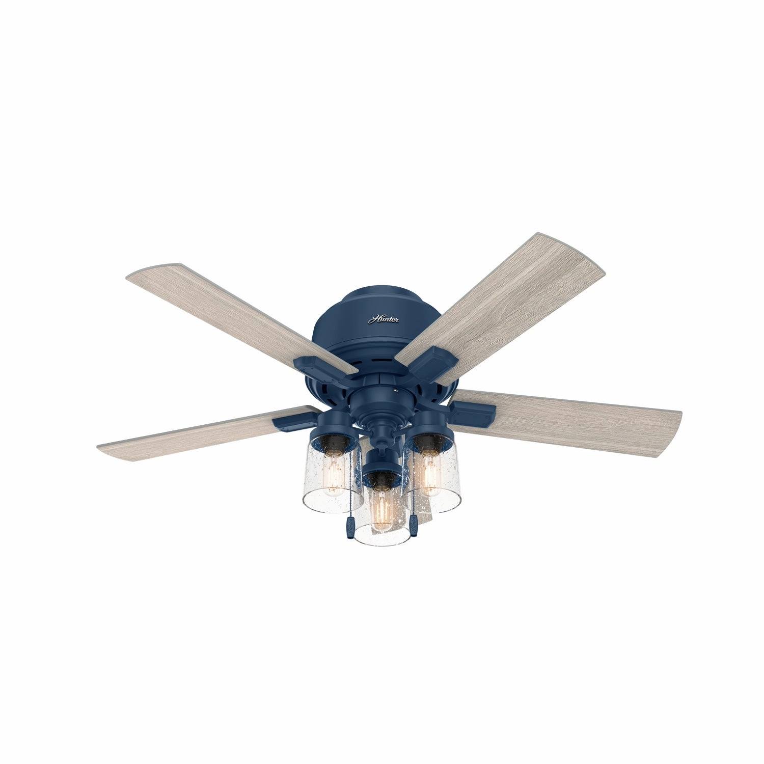 Hunter Fan Hartland Flushmount Pull Chain Ceiling Fan with 10W LED Modern ceiling fan for home cooling