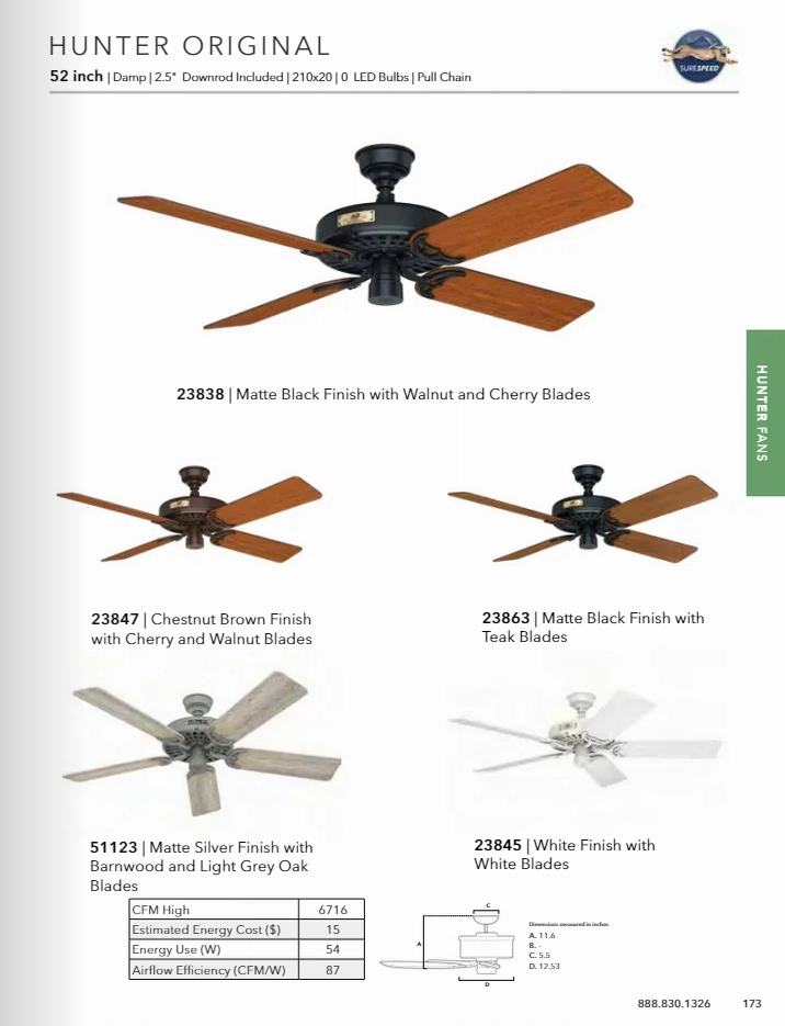Hunter Fan Hunter Original 52" Indoo/rOutdoor Pull Chain Ceiling Fan
