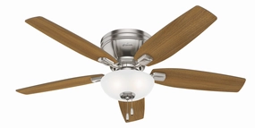 Hunter Fan Kenbridge 52" Flushmount Pull Chain Ceiling Fan with 27W LED low-profile ceiling fans with lights
