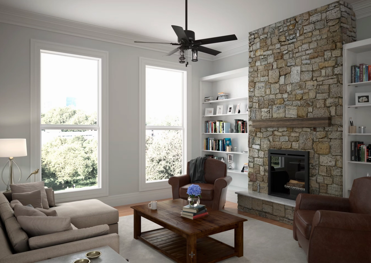 Hunter Fan Lawndale 52" Outdoor Pull Chain Ceiling Fan with 14W LED