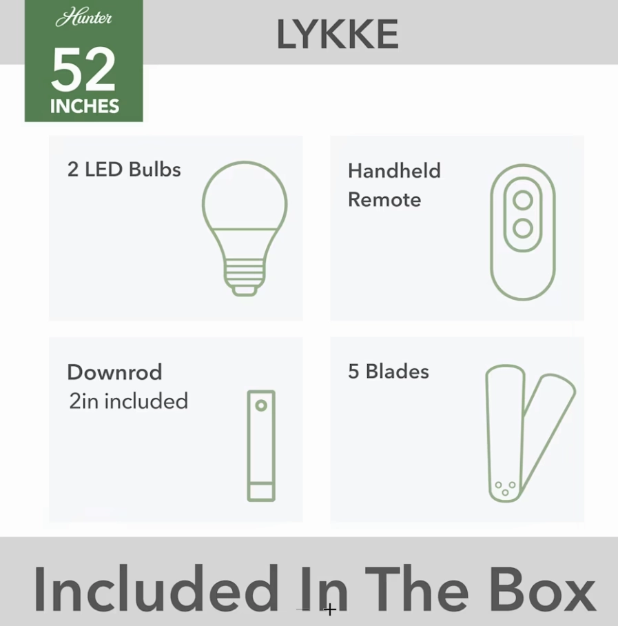 Hunter Fan Lykke 52" Indoor Ceiling Fan with 18W LED and Remote