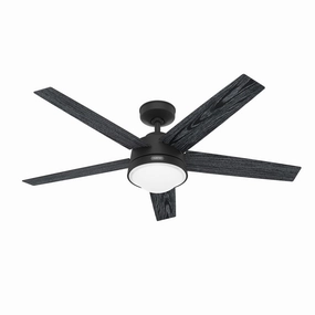 Hunter Fan Lykke 52" Indoor Ceiling Fan with 18W LED and Remote quiet indoor fans for bedrooms and offices