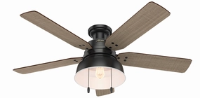 Hunter Fan Mill Valley 52" Indoor/Outdoor Flushmount Pull Chain Ceiling Fan with 5W LED Energy-efficient ceiling fan with remote