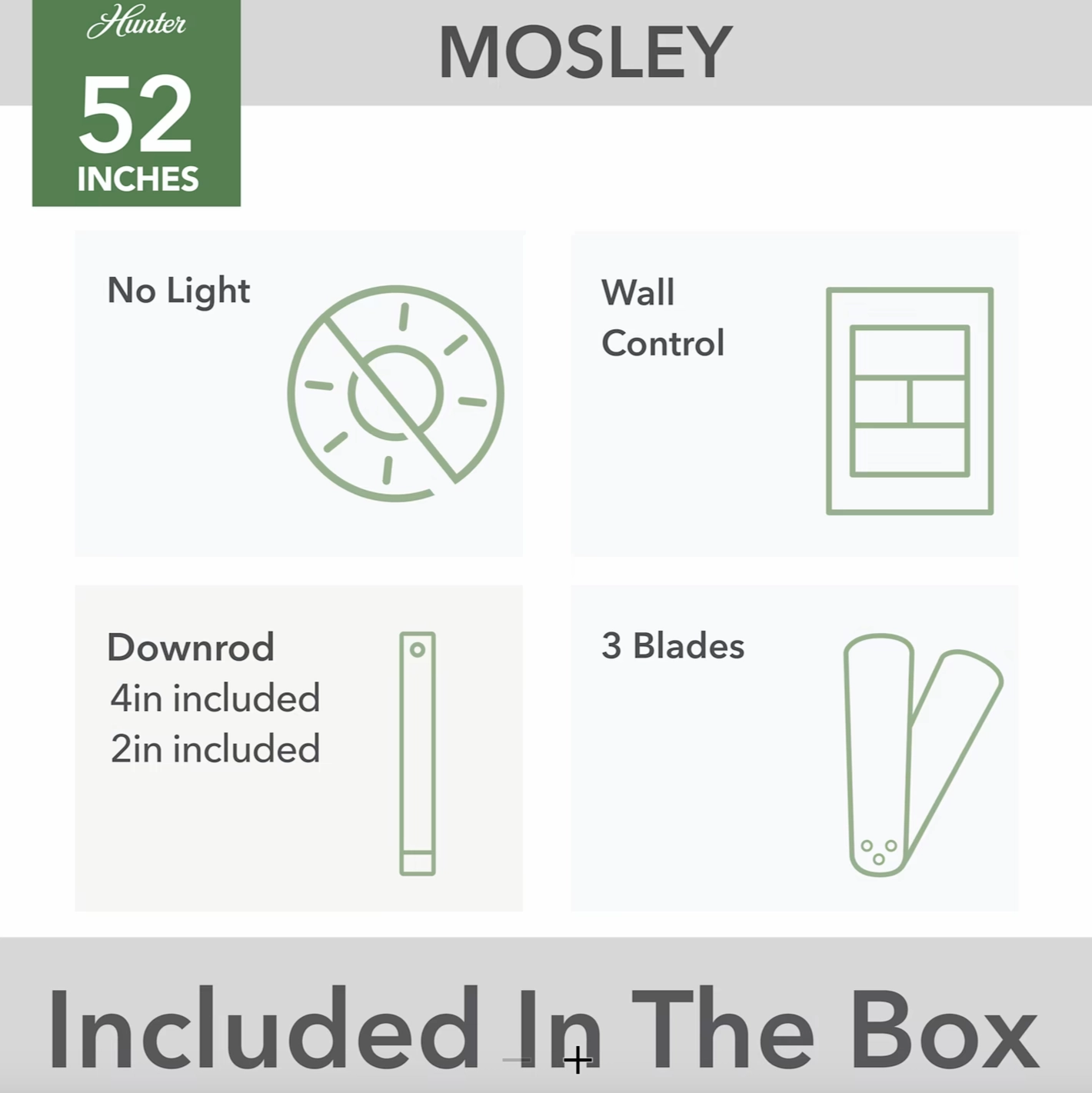Hunter Fan Mosley 52" Indoor/Outdoor Ceiling Fan with Wall Control