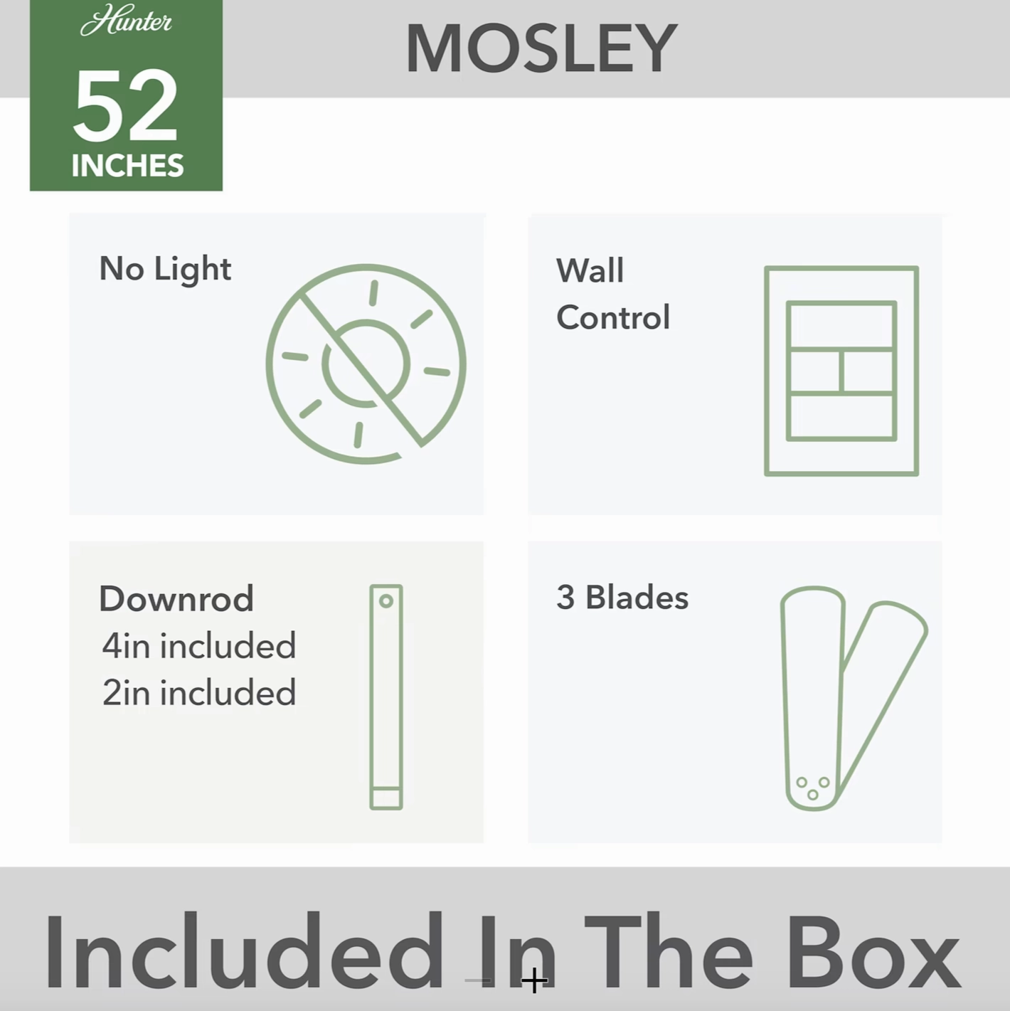 Hunter Fan Mosley 52" Indoor/Outdoor Ceiling Fan with Wall Control