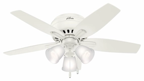 Hunter Fan Newsome 42" Flushmount Pull Chain Ceiling Fan with 27W LED low-profile ceiling fans with lights