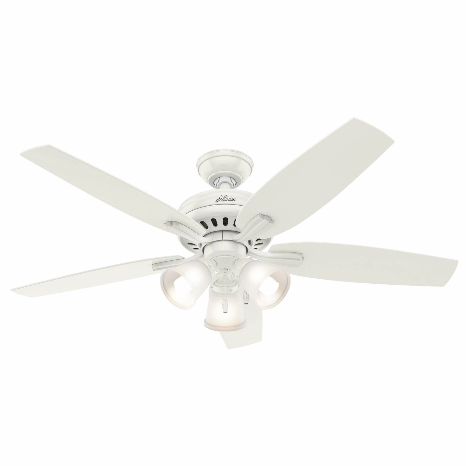 Hunter Fan Newsome 52" Pull Chain Ceiling Fan 3lights with 27W LED powerful indoor fans for whole-room cooling