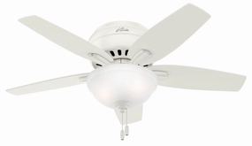Hunter Fan Newsome Flushmount Pull Chain Ceiling Fan with 18W LED low-profile ceiling fans with lights
