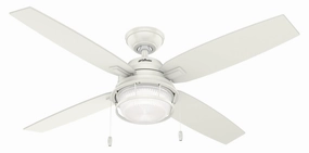 Hunter Fan Ocala 52" Indoor/Outdoor Pull Chain Ceiling Fan with 18W LED Modern ceiling fan for home cooling