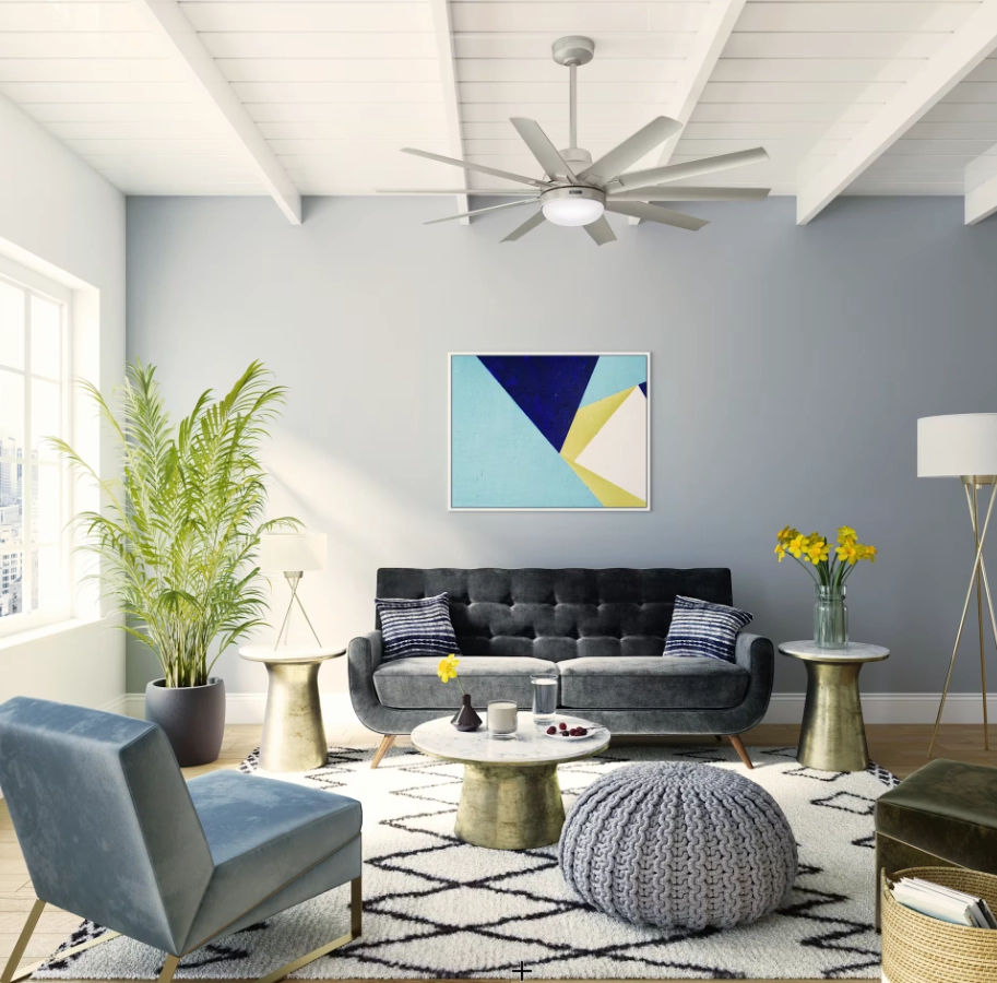 Hunter Fan Overton Outdoor DC Ceiling Fan with 18W LED and Wall Control