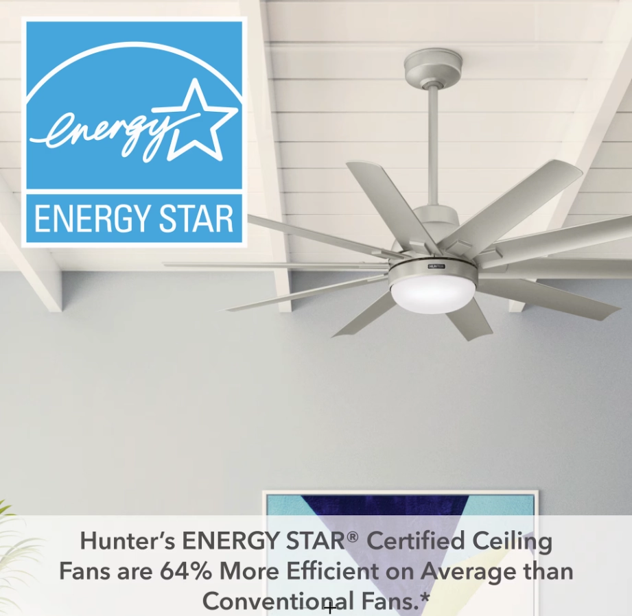 Hunter Fan Overton Outdoor DC Ceiling Fan with 18W LED and Wall Control