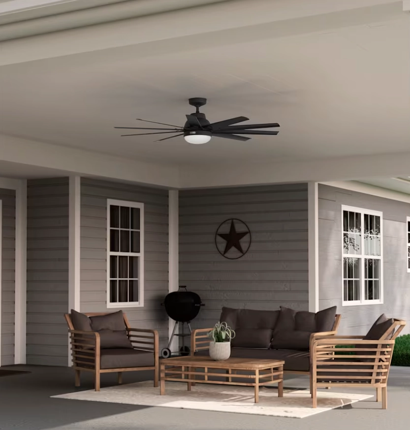Hunter Fan Overton Outdoor DC Ceiling Fan with 18W LED and Wall Control