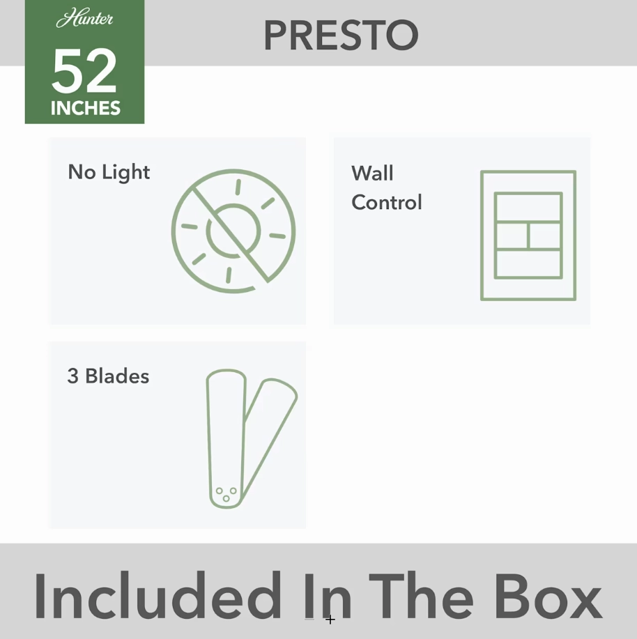 Hunter Fan Presto Flushmount Ceiling Fan with Wall Control