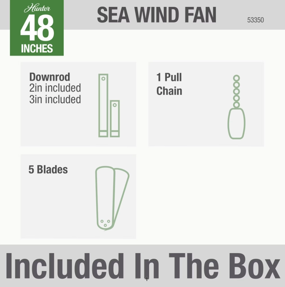 Hunter Fan Sea Wind 48" Outdoor Pull Chain Ceiling Fan