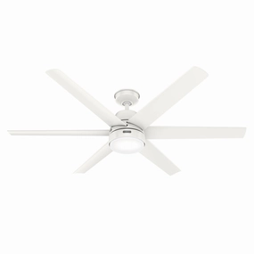 Hunter Fan Skysail 60" Outdoor DC Ceiling Fan with 9W LED powerful indoor fans for whole-room cooling
