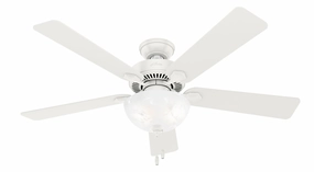 Hunter Fan Swanson 52" Indoor Pull Chain Ceiling Fan with 19.5W LED low-noise indoor fans for peaceful settings