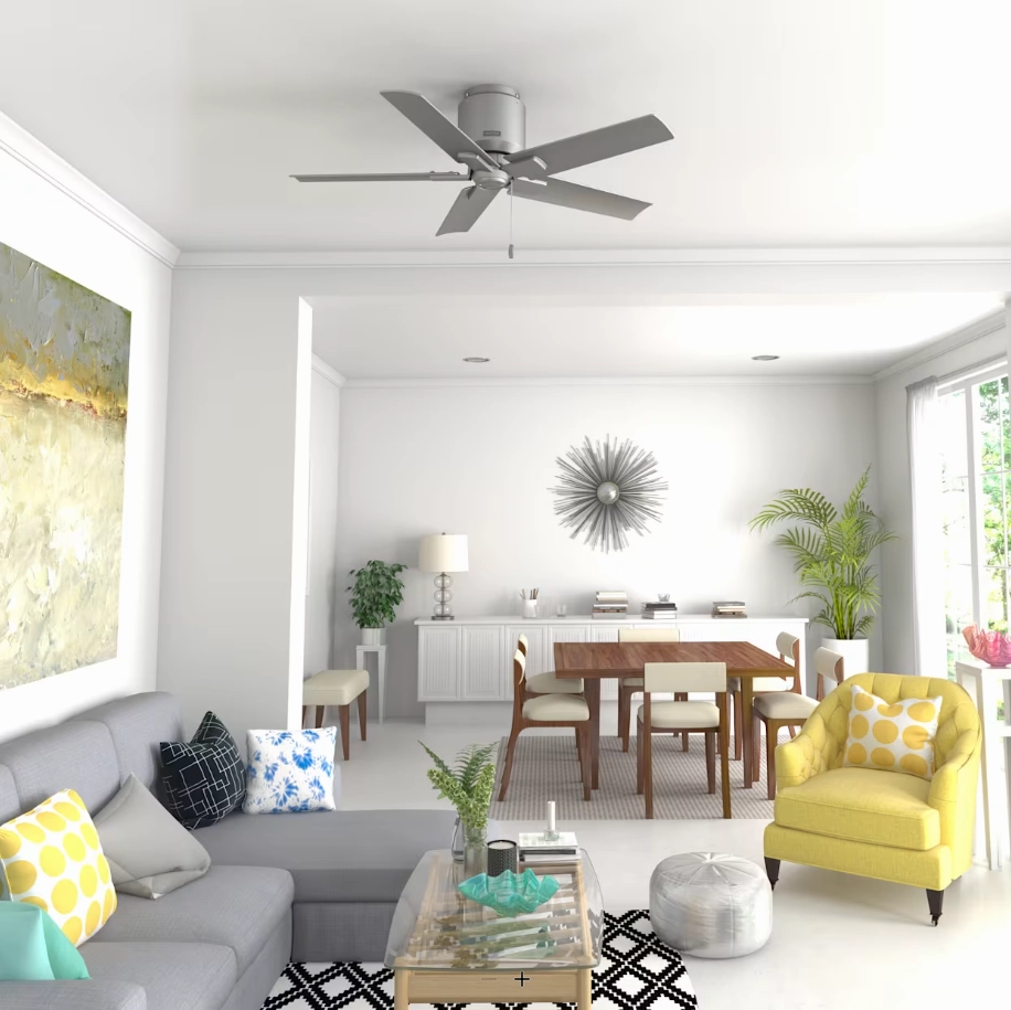 Hunter Fan Terrace Cove 44" Flushmount Outdoor Pull Chain Ceiling Fan
