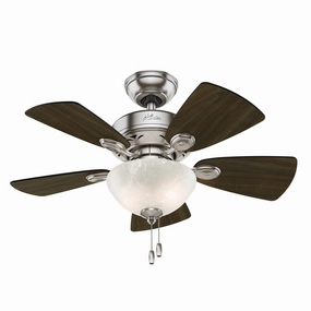 Hunter Fan Watson 34" Indoor Pull Chain Ceiling Fan with 14W LED Modern ceiling fan for home cooling