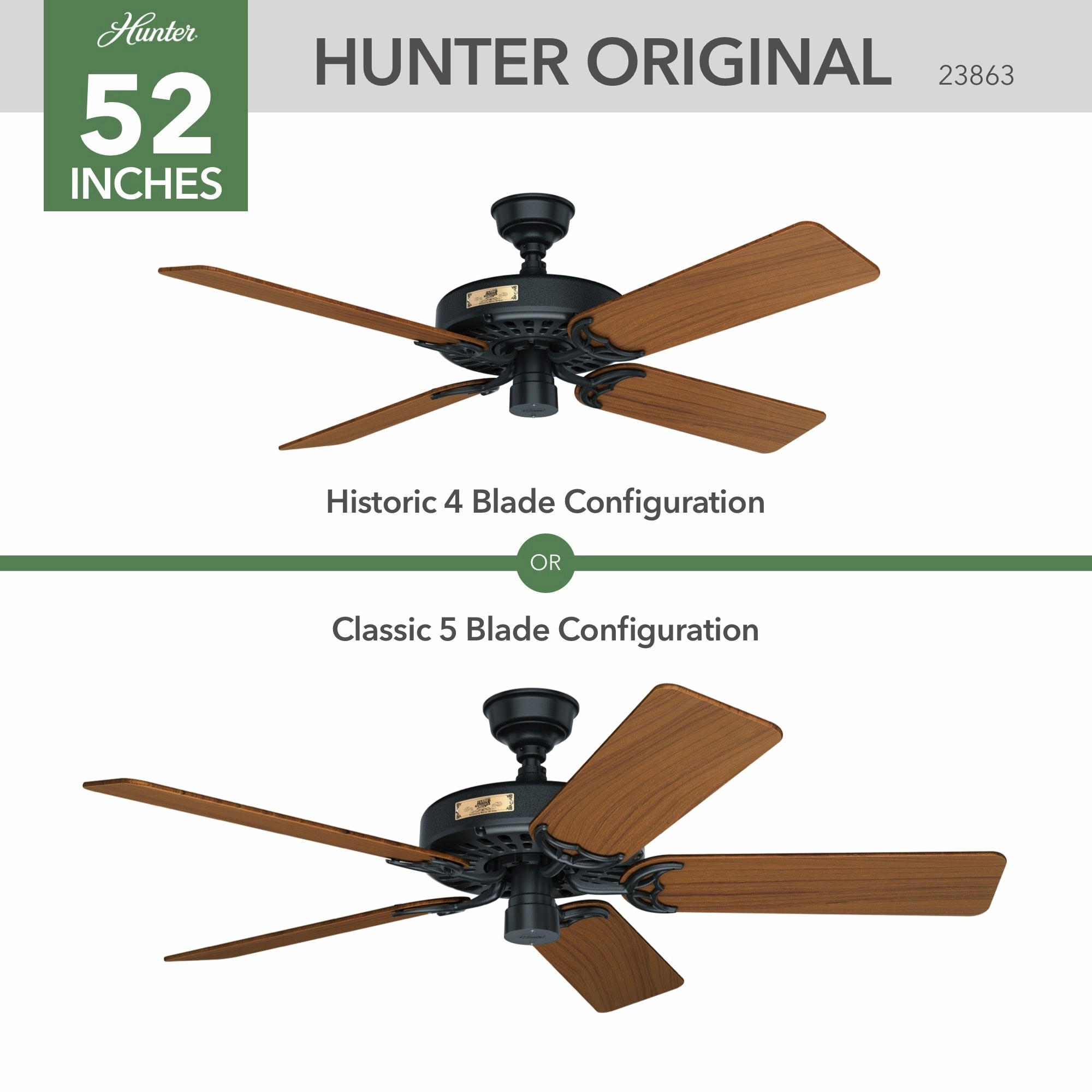 Hunter Original 52"Ceiling Fan Matte Black