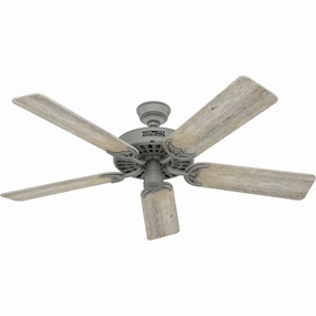 Hunter Original 52"Ceiling Fan Matte Silver whisper-quiet fans for bedrooms and offices