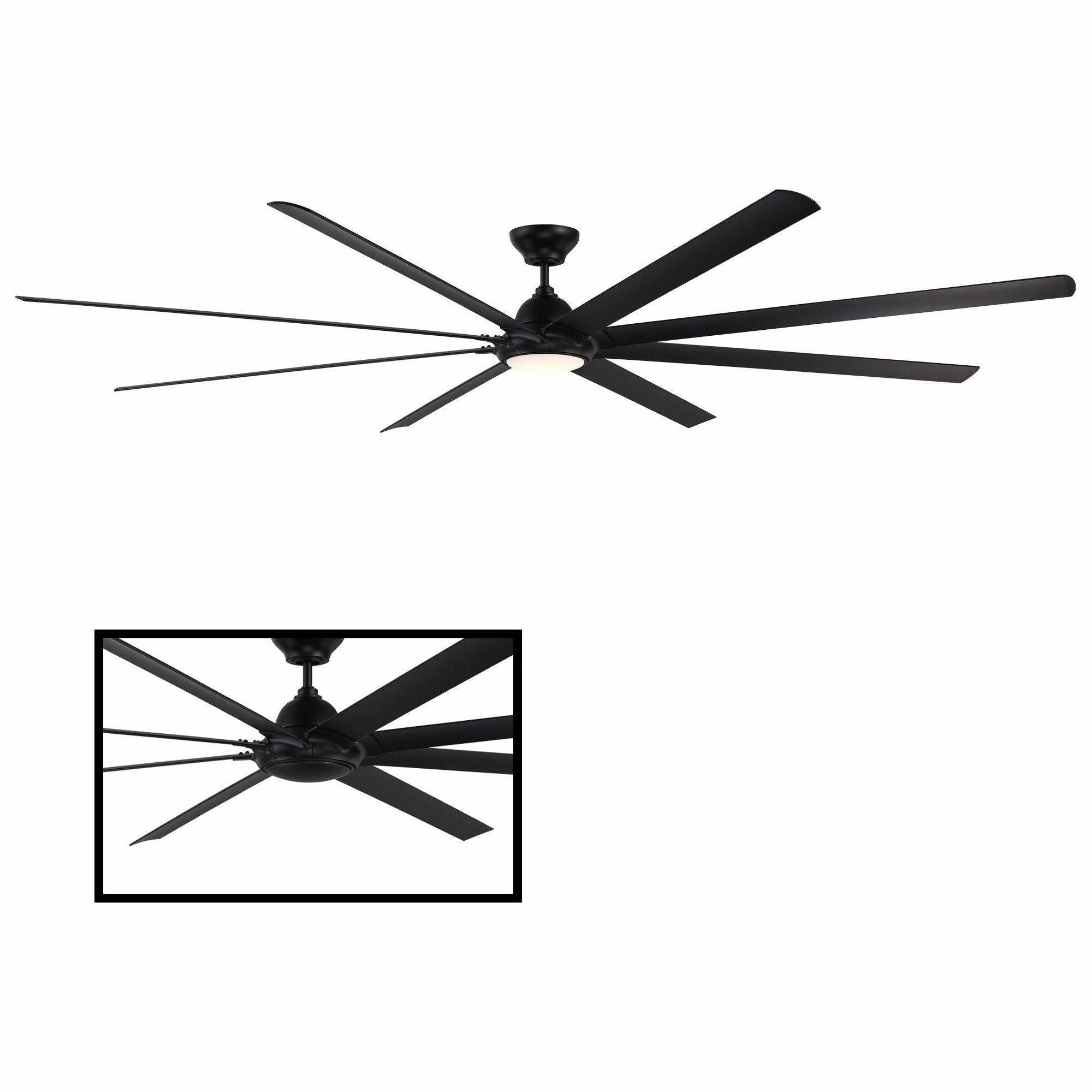 Hydra Indoor/Outdoor 8-Blade 120" Smart Ceiling Fan with LED Light Kit