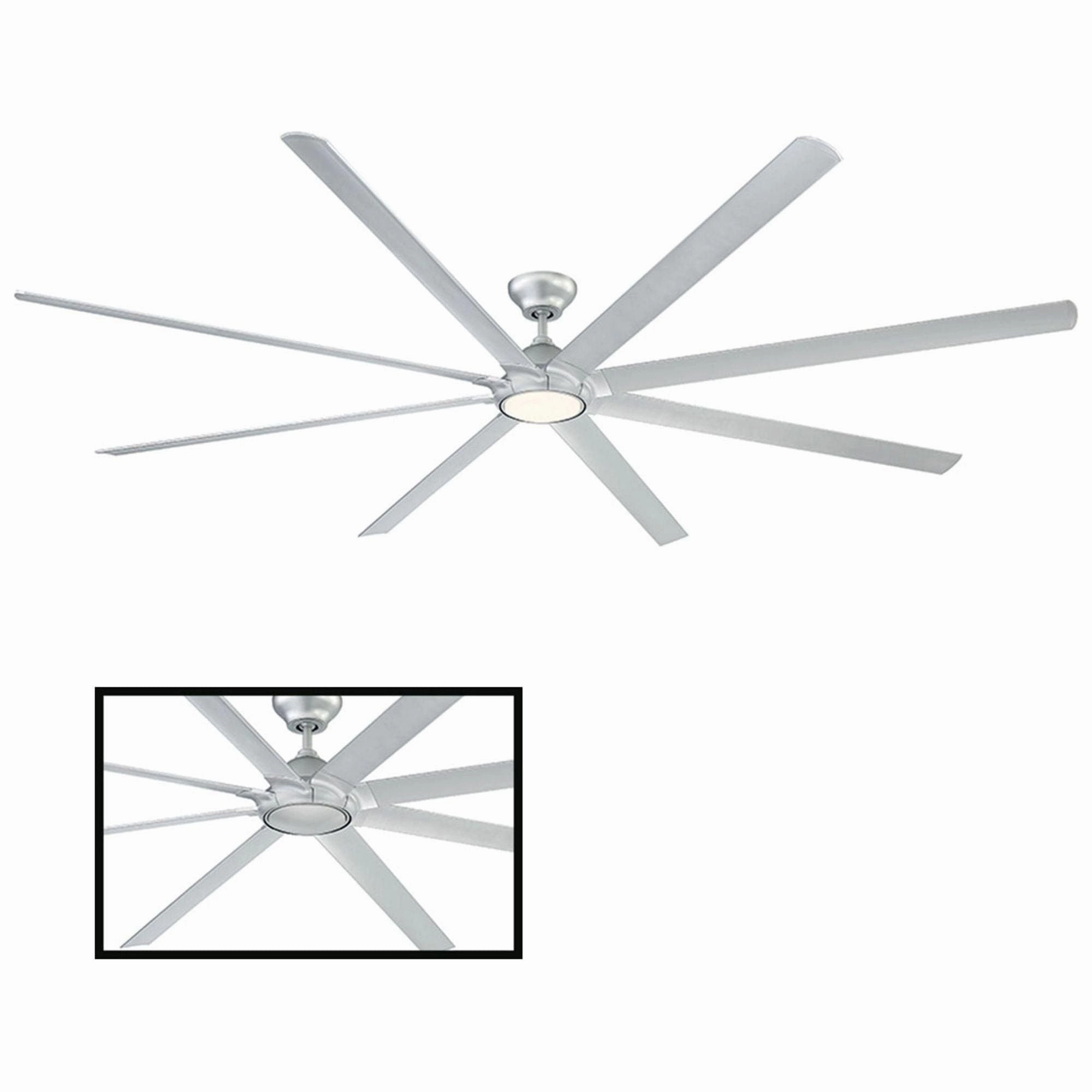 Hydra Indoor/Outdoor 8-Blade 120" Smart Ceiling Fan with LED Light Kit