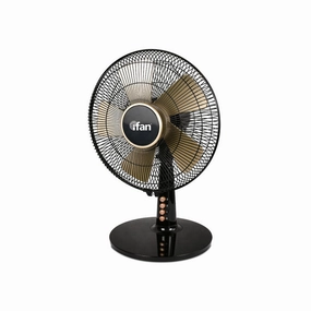 iFan 12 Desk Fan  5 Blades, Turbo Fan, Vortex Airflow, Oscillation, Adjustable Height, Energy-saving, 3-Speed, black, IF403 standing and wall fan combo for airflow control