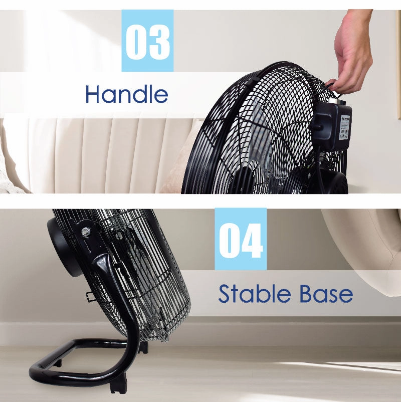 iFan 12" High Velocity Fan  Metal Blades, Vortex Air Flow, Adjustable Tilt, Durable, Overheat Protection, 3-Speed, black, IF1812