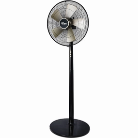 iFan 16" Stand Fan  5 Blades, Turbo Fan, Vortex Airflow, Oscillation, Adjustable Height, Energy-saving, 3-Speed, black, IF401 standing and wall fan combo for airflow control