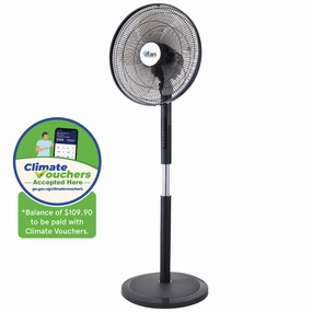 iFan 18" DC Motor Stand Fan with Remote Control  24 Speeds, Oscillation, Adjustable height, Overheating Protection, IF7468 standing and wall fan combo for airflow control