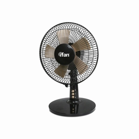 iFan 9 Desk Fan  5 Blades, Turbo Fan, Vortex Airflow, Oscillation, Adjustable Height, Energy-saving, 2-Speed, black, IF404 standing and wall fan combo for airflow control