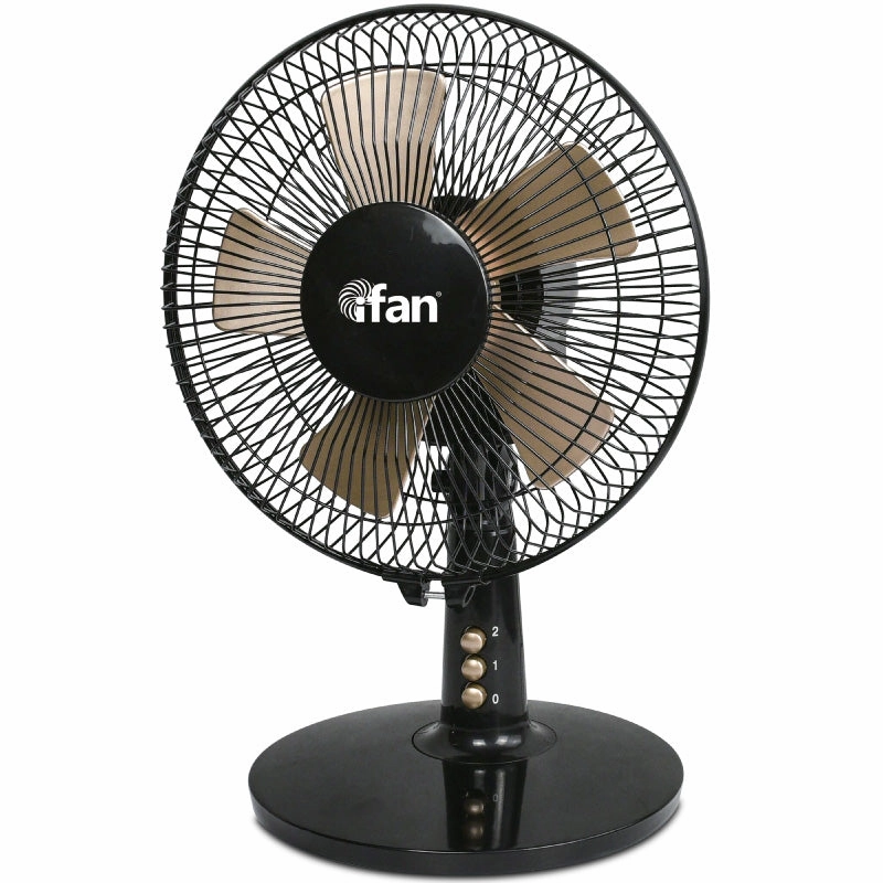 iFan 9 Desk Fan  5 Blades, Turbo Fan, Vortex Airflow, Oscillation, Adjustable Height, Energy-saving, 2-Speed, black, IF404