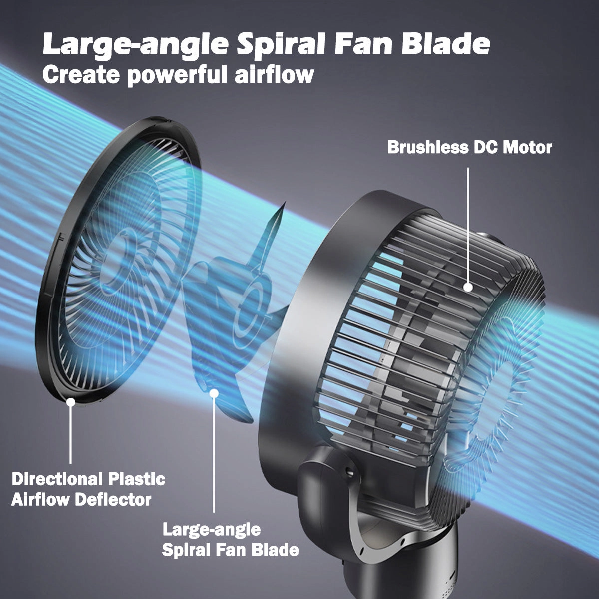 iFan 9" DC Air Circulator Stand Fan with Remote Control  36 Speeds, Adjustable Height, Oscillation, Timer, IF7456