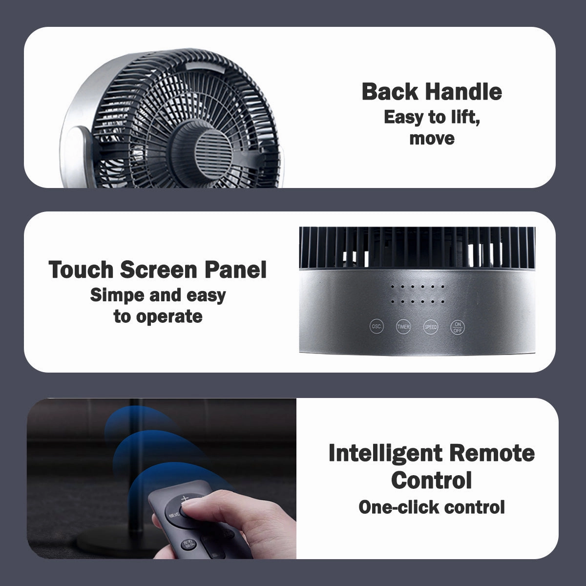 iFan 9" DC Air Circulator Stand Fan with Remote Control  36 Speeds, Adjustable Height, Oscillation, Timer, IF7456