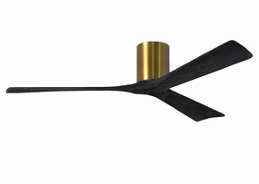 Irene-3H 60"Ceiling Fan Brushed Brass hugger fans for rooms with low ceilings