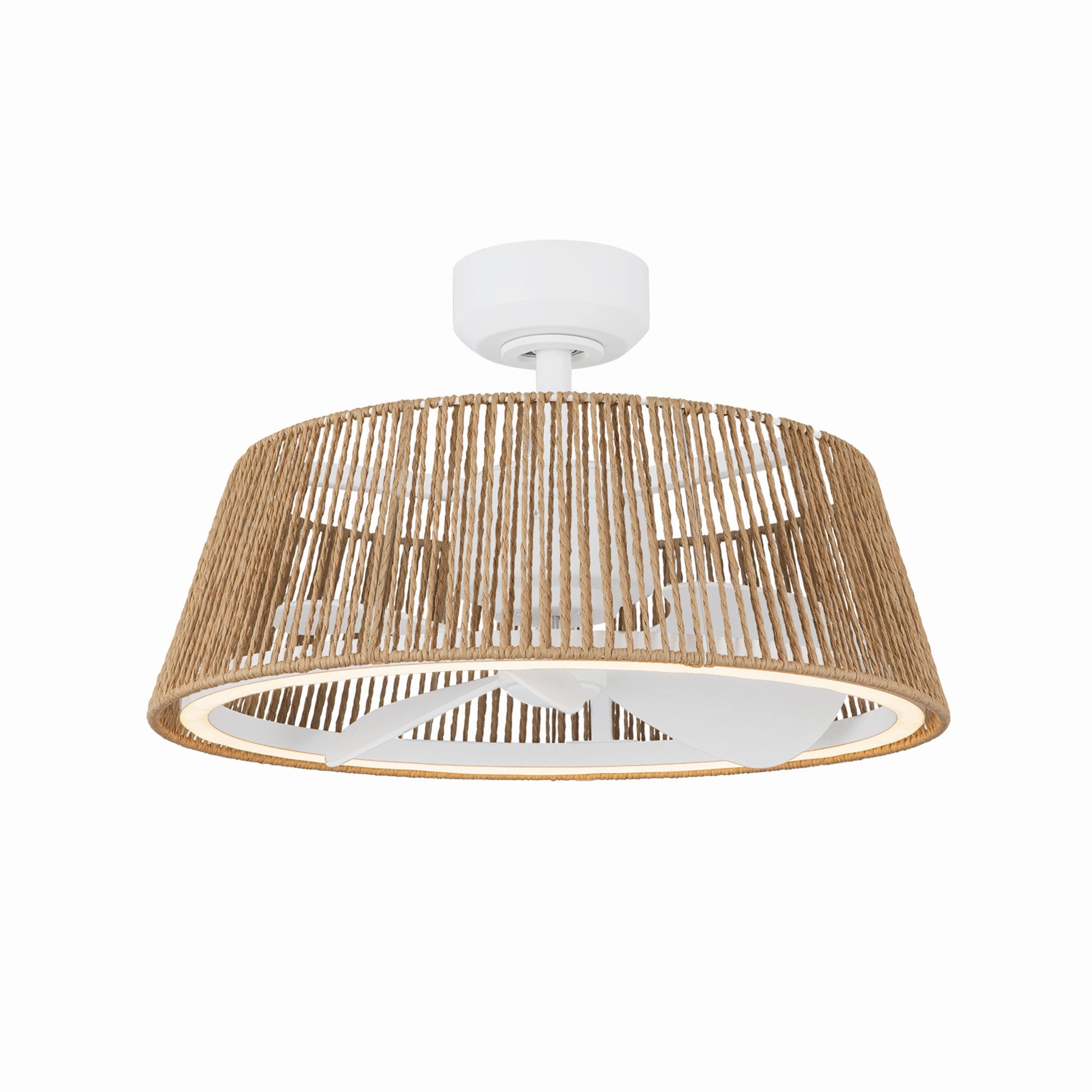 Isla 24"Ceiling Fan White/Braided Rope