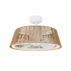 Isla 24"Ceiling Fan White/Braided Rope best small fans for home and travel