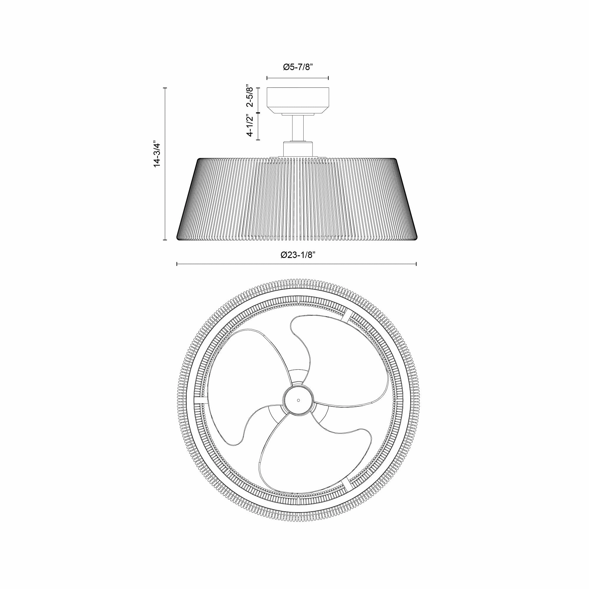 Isla 24"Ceiling Fan White/Braided Rope