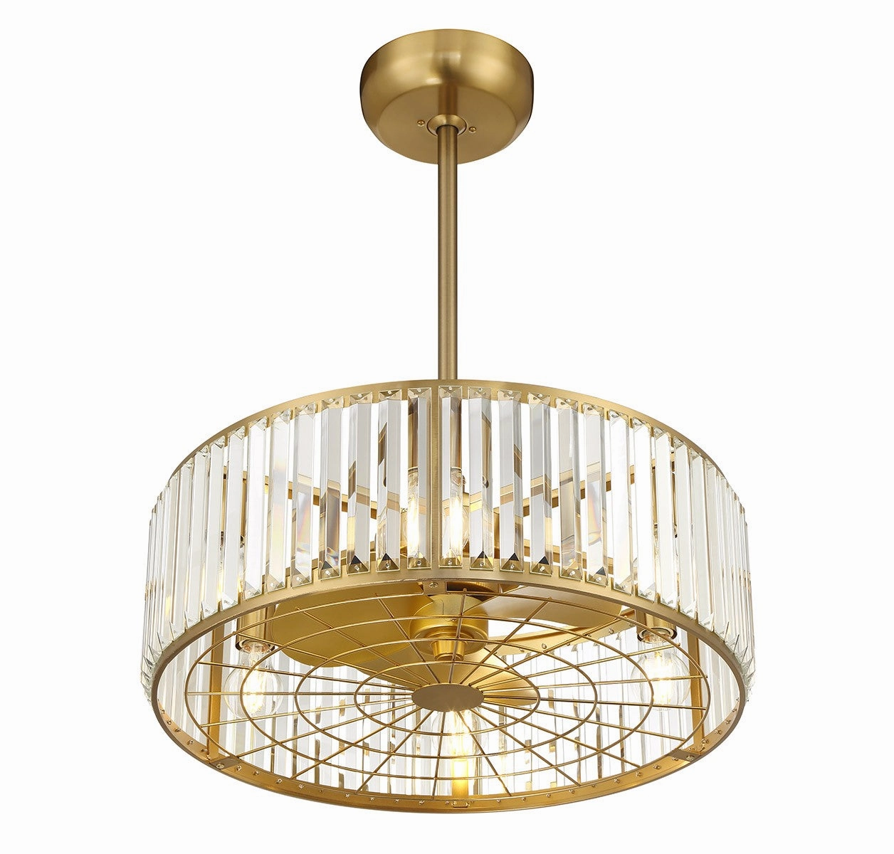 Janus Six Light Fan D'Lier Warm Brass